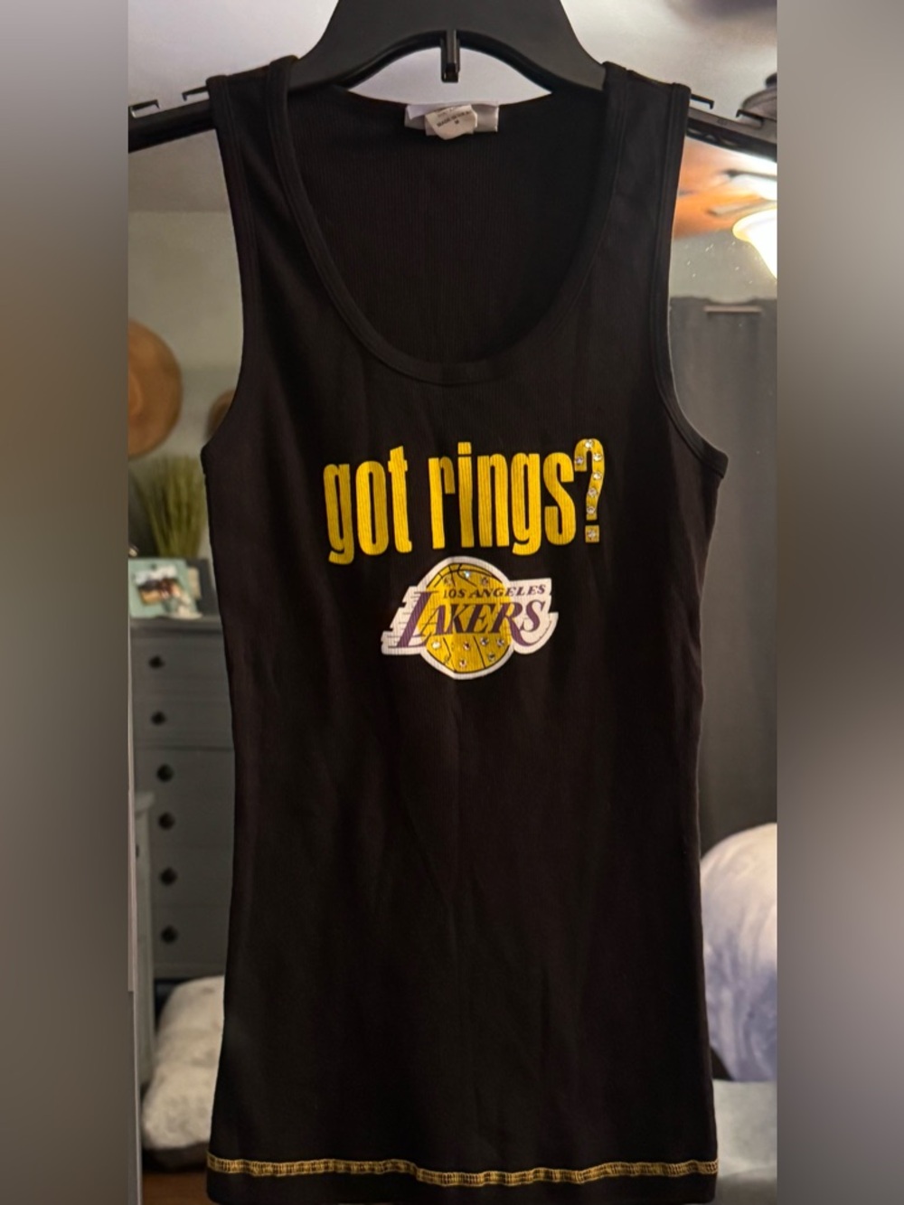 Los Angeles Lakers "got rings?" Black Tank Top